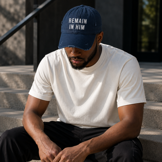 REMAIN IN HIM™ Christian Distressed Dad Hat