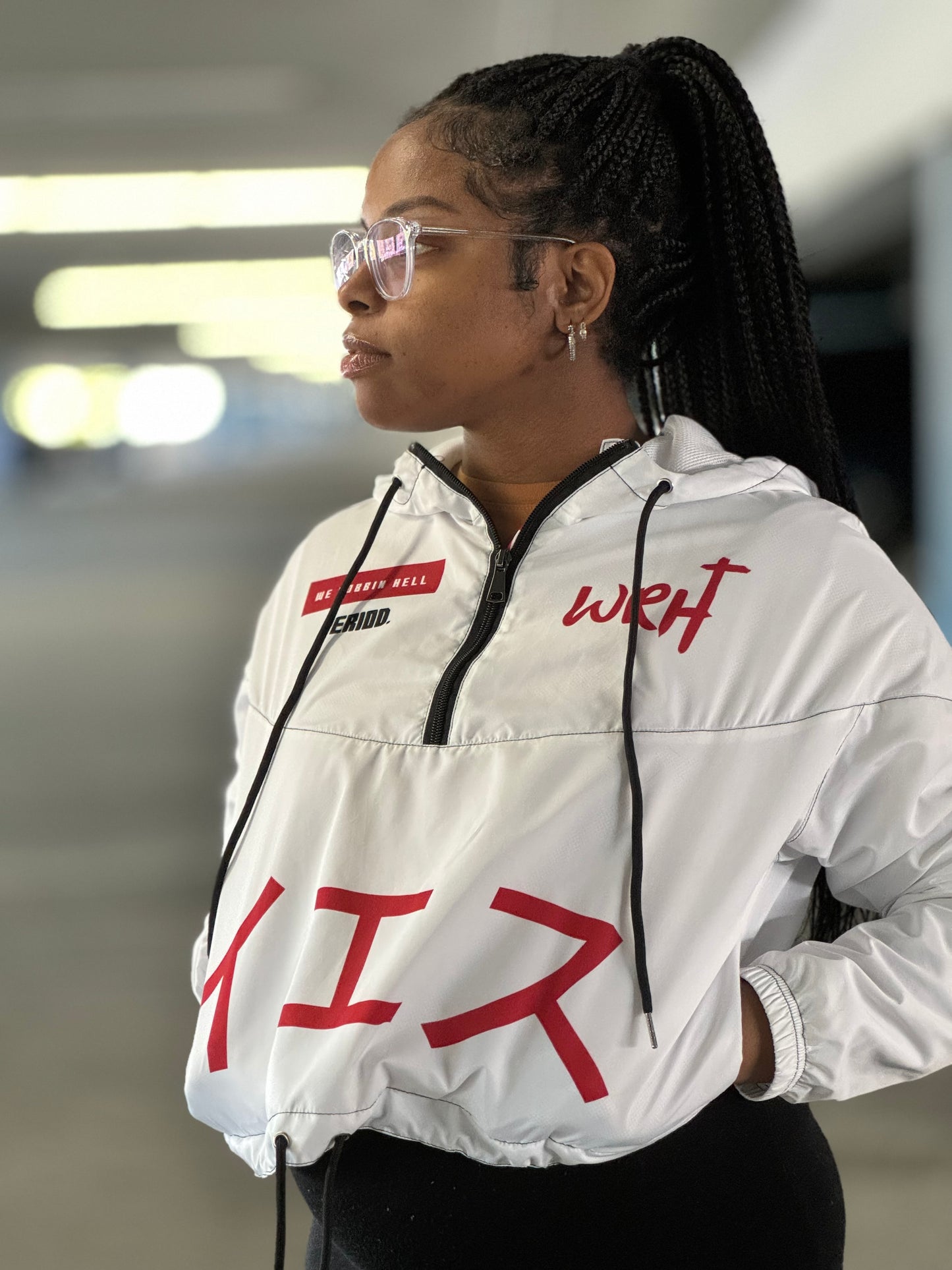 Robbin' Hell PERIOD! women's cropped windbreaker