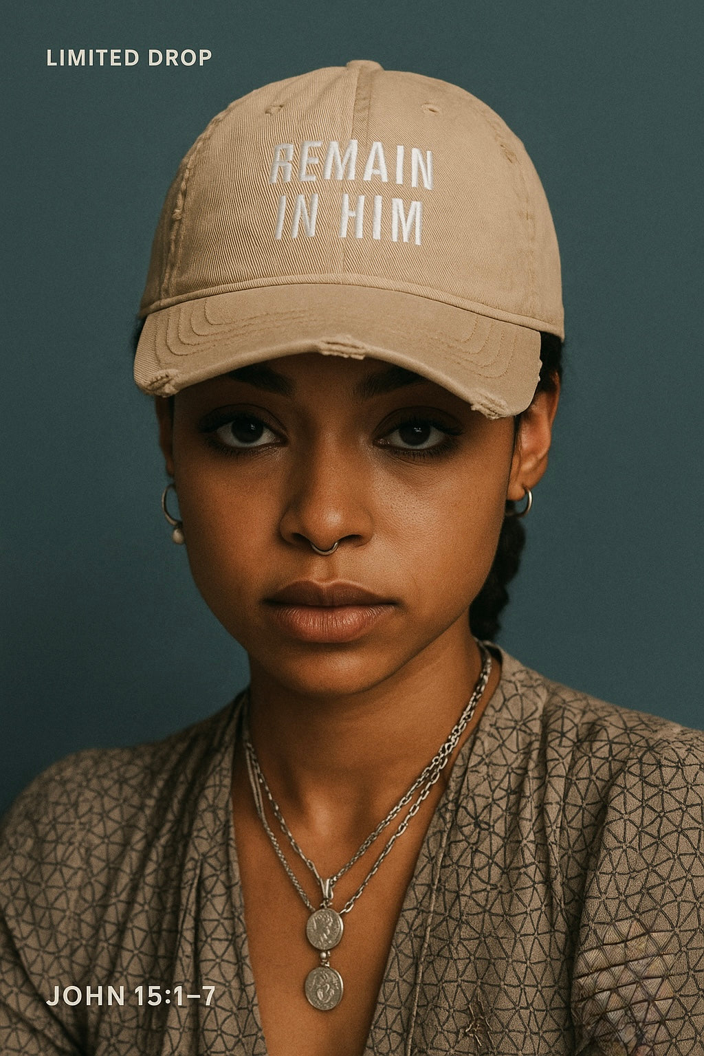 REMAIN IN HIM Distressed Dad Hat – Inspired by John 15:1–7