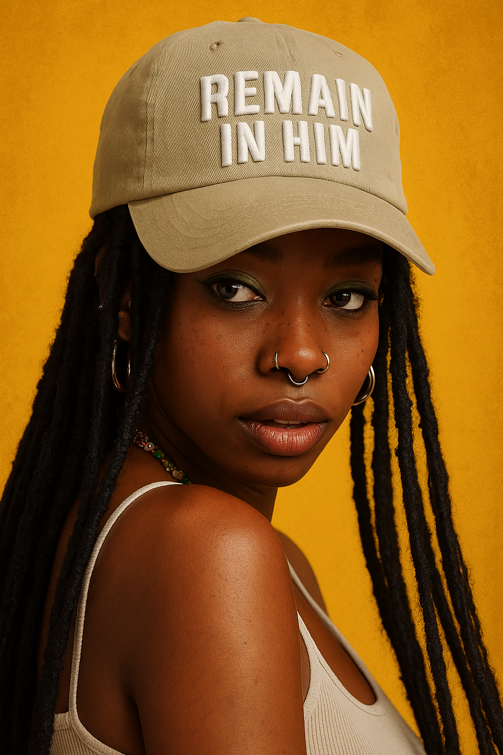 REMAIN IN HIM Distressed Dad Hat – Inspired by John 15:1–7