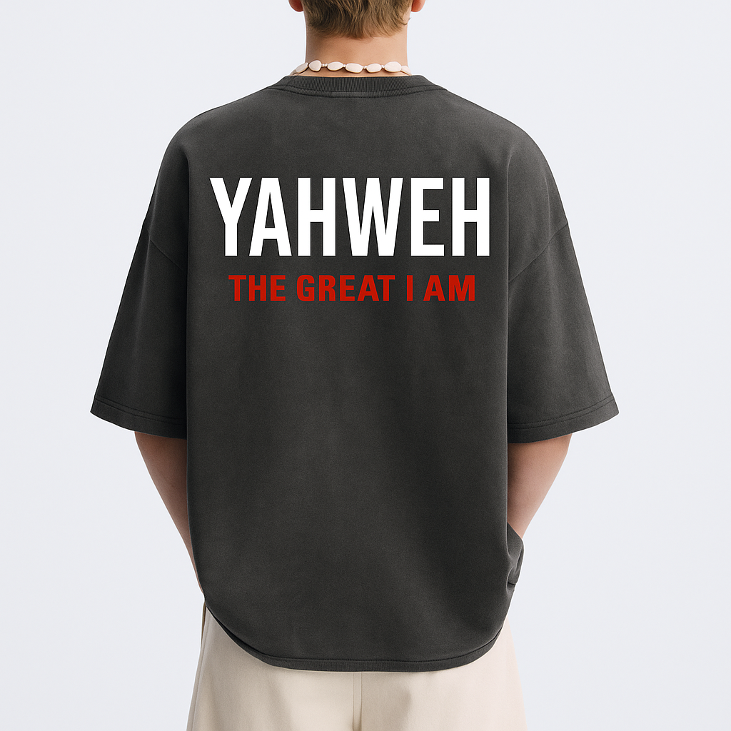 REMAIN IN HIM Vintage-Washed Oversized Tee