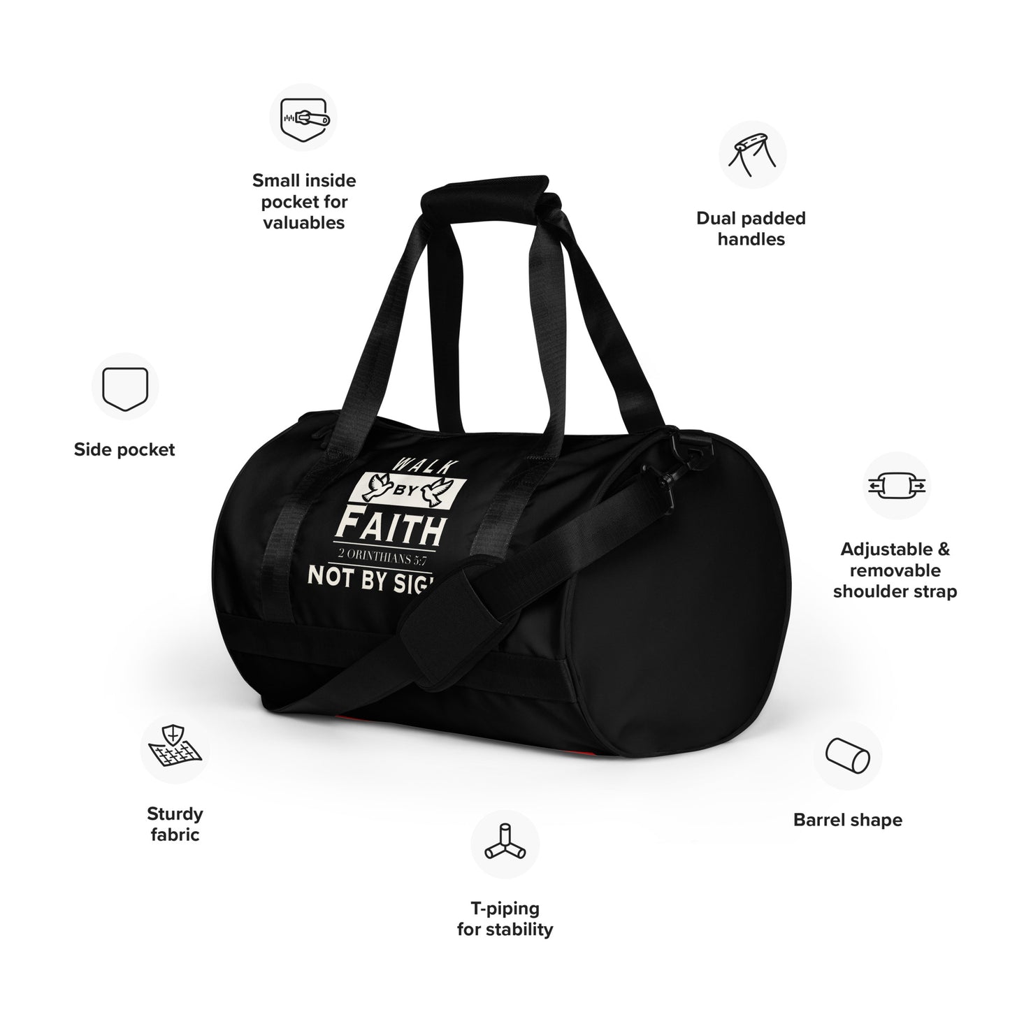 Walk by Faith gym bag