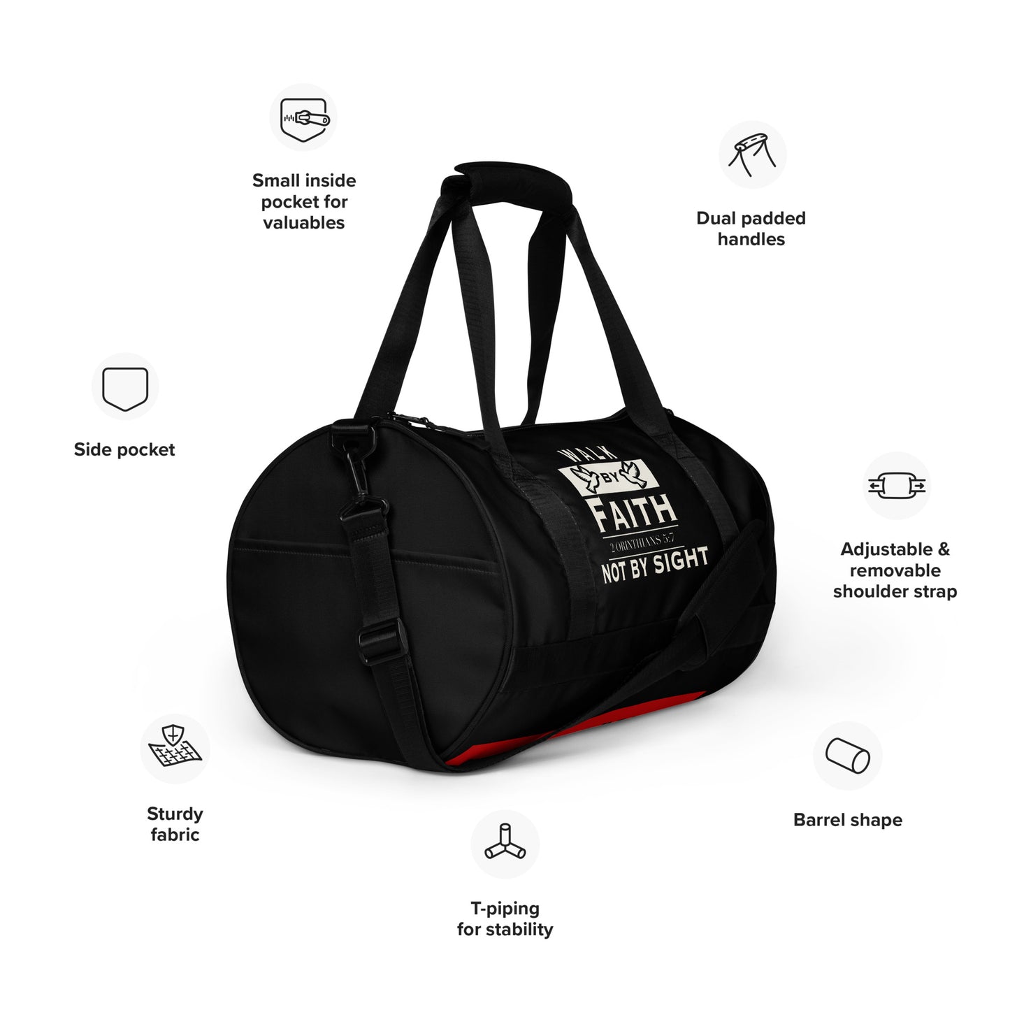 Walk by Faith gym bag