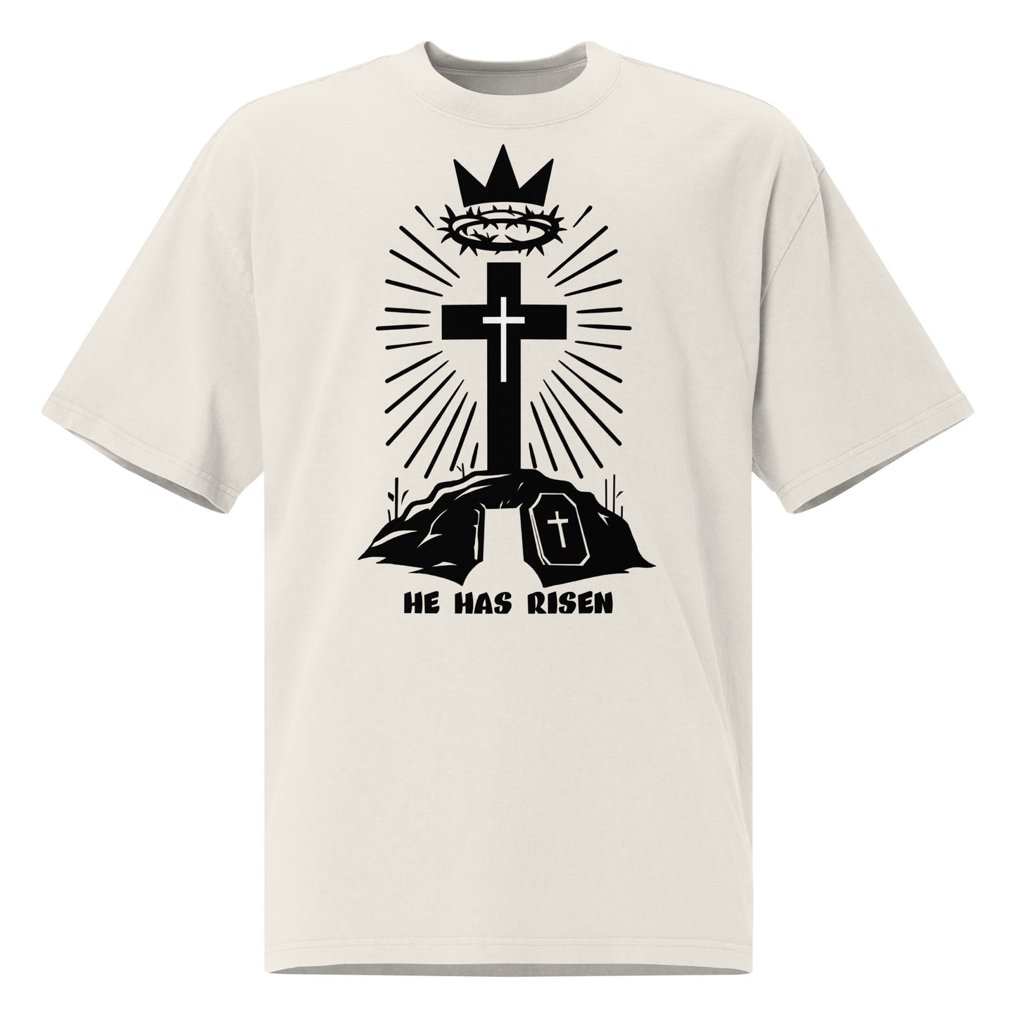 HE HAS RISEN Oversized faded t-shirt