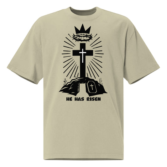 HE HAS RISEN Oversized faded t-shirt