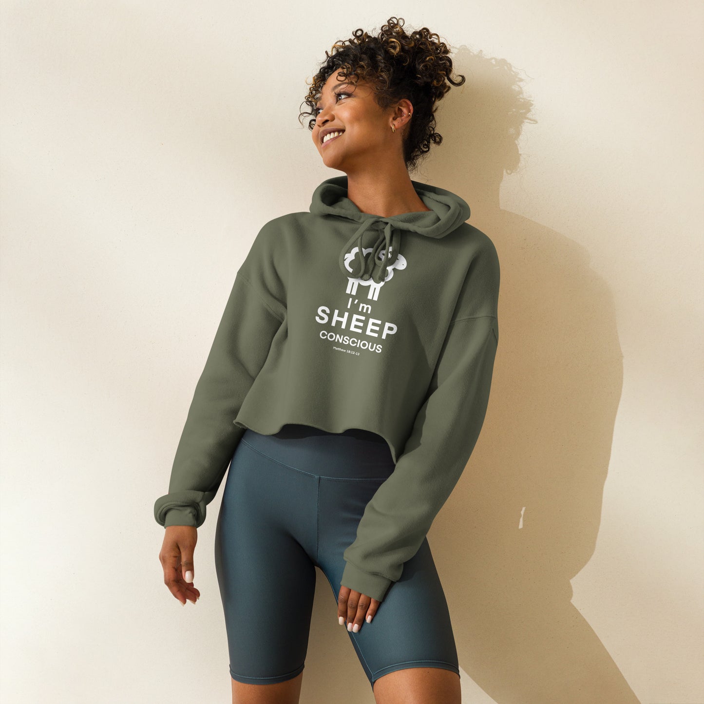 Sheep Conscious  Crop Hoodie